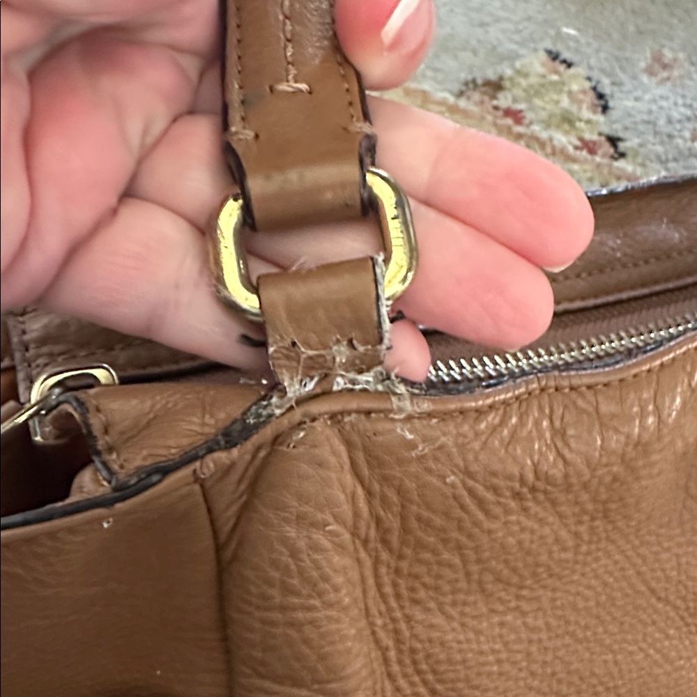 Coach Park Carrie British Tan Leather Tote Bag Rehab Project - Picture 9 of 13